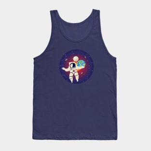 Spaceman and planet Earth Tank Top
